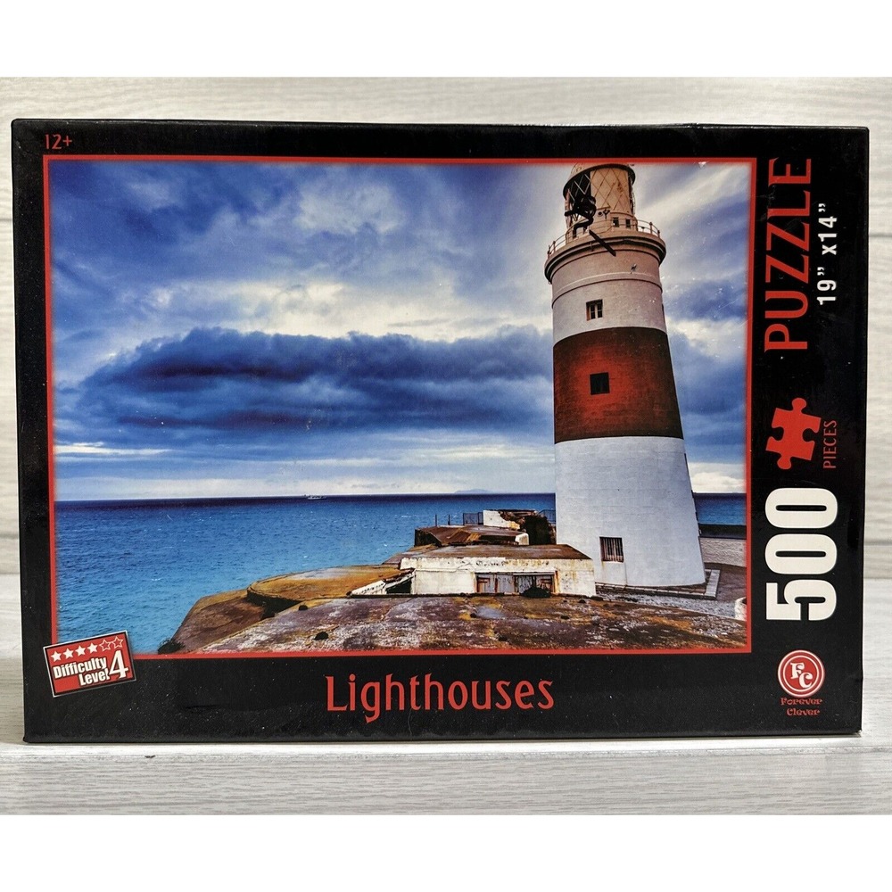 FOREVER CLEVER 500‎ PC Puzzle 19x14" Lighthouses Factory Sealed
